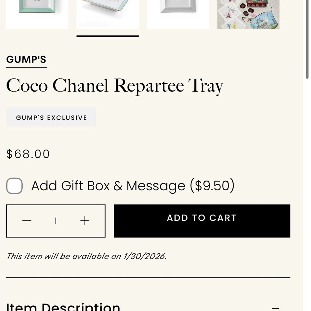 CHANEL Coco Tray in Classic Black and White - Picture 3 of 7